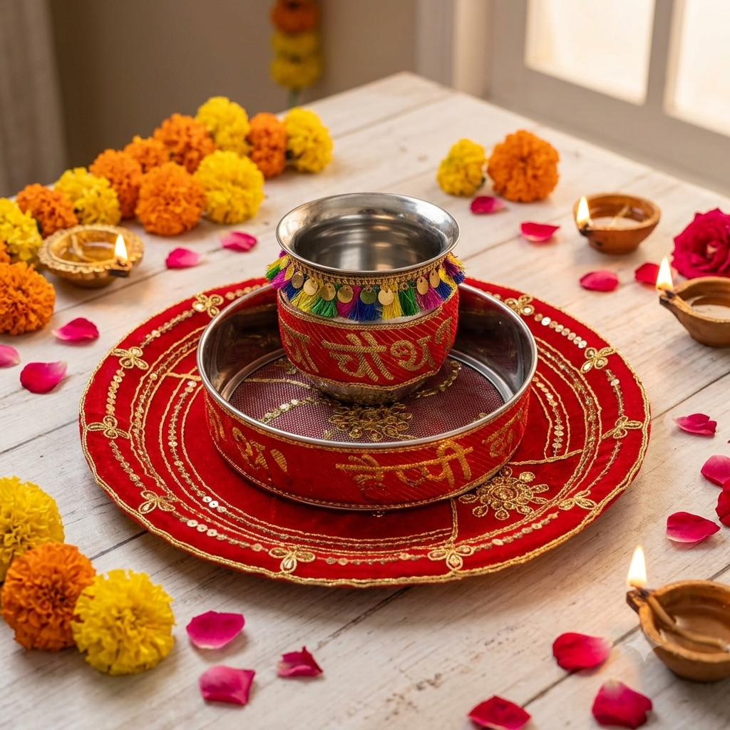Karwa Chauth Thali Set| Karwachauth Puja Thali Set