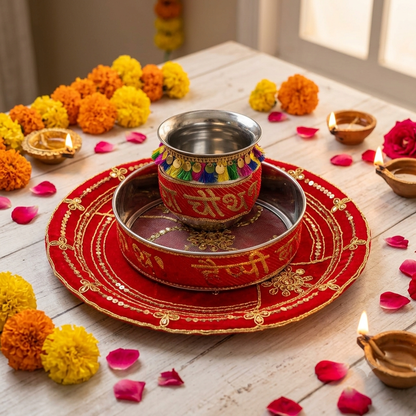 Karwa Chauth Thali Set| Karwachauth Puja Thali Set
