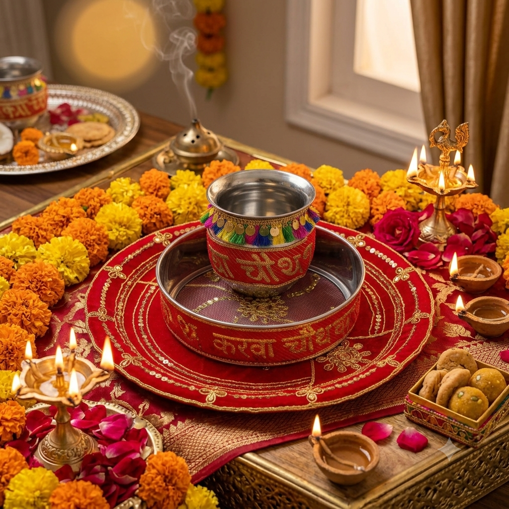 Karwa Chauth Thali Set| Karwachauth Puja Thali Set