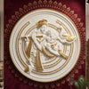 Krishna Round Wall Hanging Sculpture | Handcrafted Polyresin Wall Art with Antique Finish | Spiritual Wall Décor for Home, Temple, Pooja Room & Office
